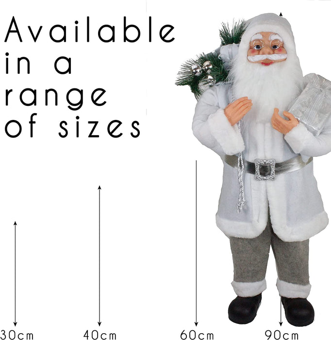 Luxury Grey Father Christmas Figure 90cm