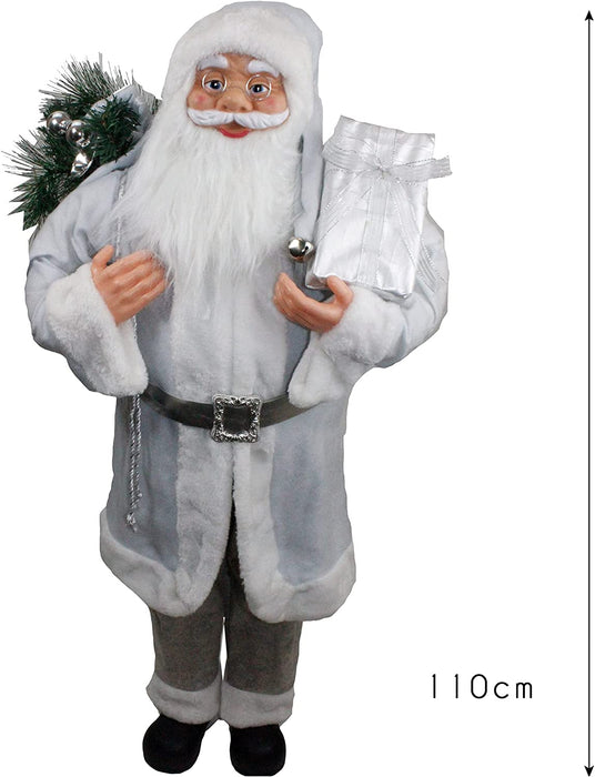 Luxury Grey Father Christmas Figure 110cm