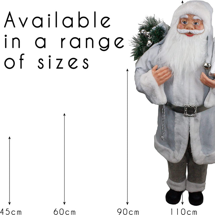 Luxury Grey Father Christmas Figure 110cm