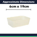 Basketweave Storage Baskets 2 Pack Size Small Cream - 6cm x 19cm