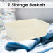 Basketweave Storage Baskets 2 Pack Size Small Cream - 6cm x 19cm