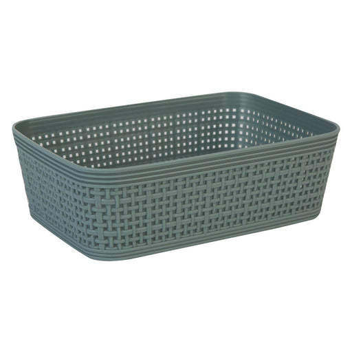 Basketweave Storage Baskets 2 Pack Size Small Green - 6cm x 19cm
