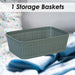 Basketweave Storage Baskets 2 Pack Size Small Green - 6cm x 19cm