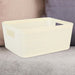 Basketweave Storage Baskets 2 Pack Size Medium Cream - 11cm x 24cm