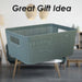Basketweave Storage Baskets 2 Pack Size Medium Green - 11cm x 24cm