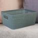 Basketweave Storage Baskets 2 Pack Size Medium Green - 11cm x 24cm