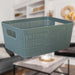 Basketweave Storage Baskets 2 Pack Size Medium Green - 11cm x 24cm