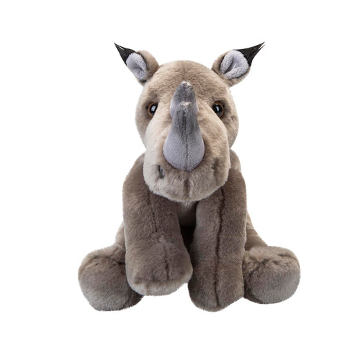 Rhino Premium Soft Toy Wildlife Zoo Animals Grey - 30cm x 12cm