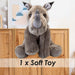 Rhino Premium Soft Toy Wildlife Zoo Animals Grey - 30cm x 12cm