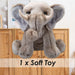 Elephant Premium Soft Toy Wildlife Zoo Animals Grey - 30cm x 12cm