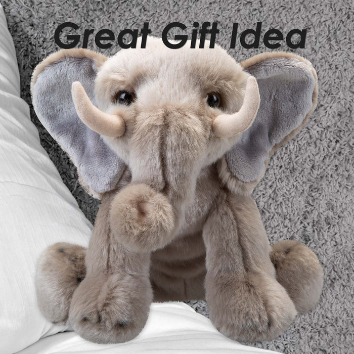 Elephant Premium Soft Toy Wildlife Zoo Animals Grey - 30cm x 12cm