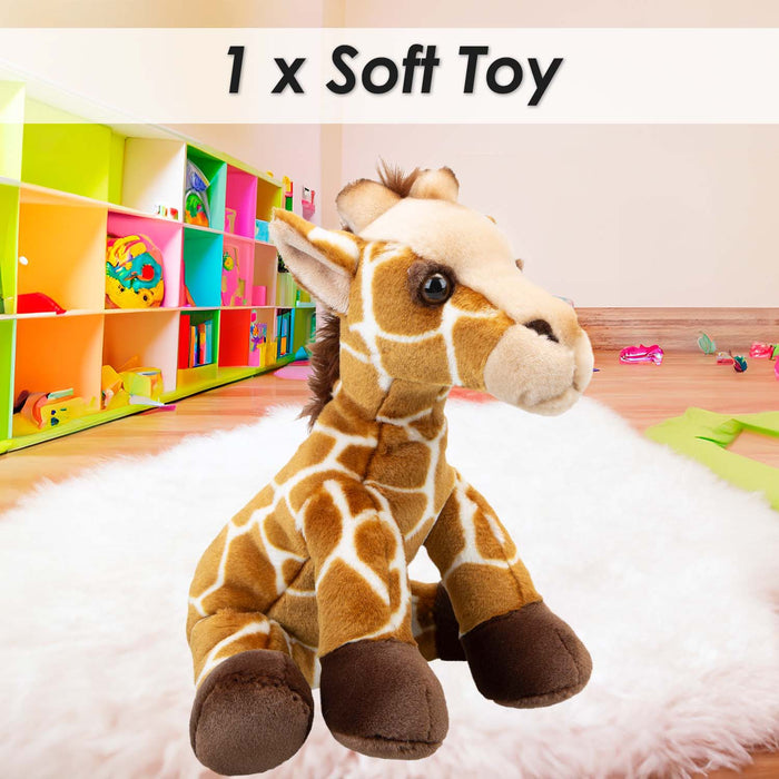 Giraffe Premium Soft Toy Wildlife Zoo Animals Yellow - 30cm x 12cm