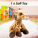 Giraffe Premium Soft Toy Wildlife Zoo Animals Yellow - 30cm x 12cm