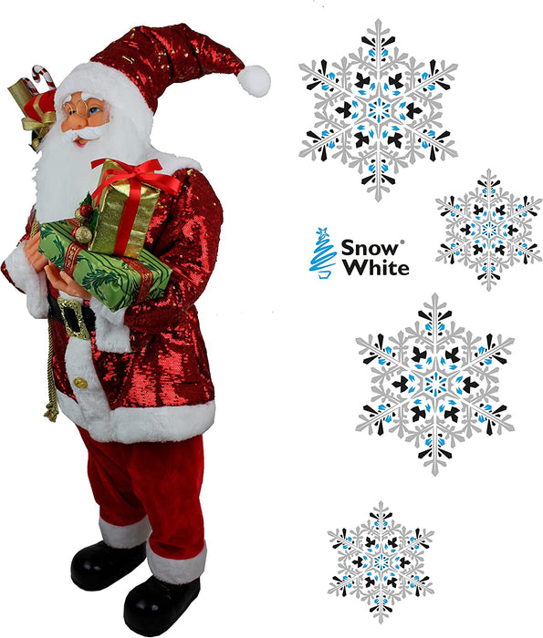 Luxury Red Sequin Father Christmas Figure 40cm