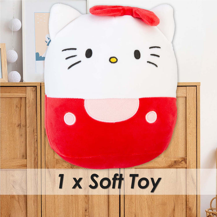 Hello Kitty Oval Pillow Red and White Theme Red - 22cm x 16cm