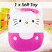 Hello Kitty Oval Pillow Pink and White Theme Pink - 22cm x 16cm
