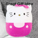 Hello Kitty Oval Pillow Pink and White Theme Pink - 22cm x 16cm