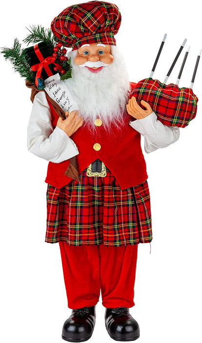 Festive Scottish Standing Father Christmas 90CM