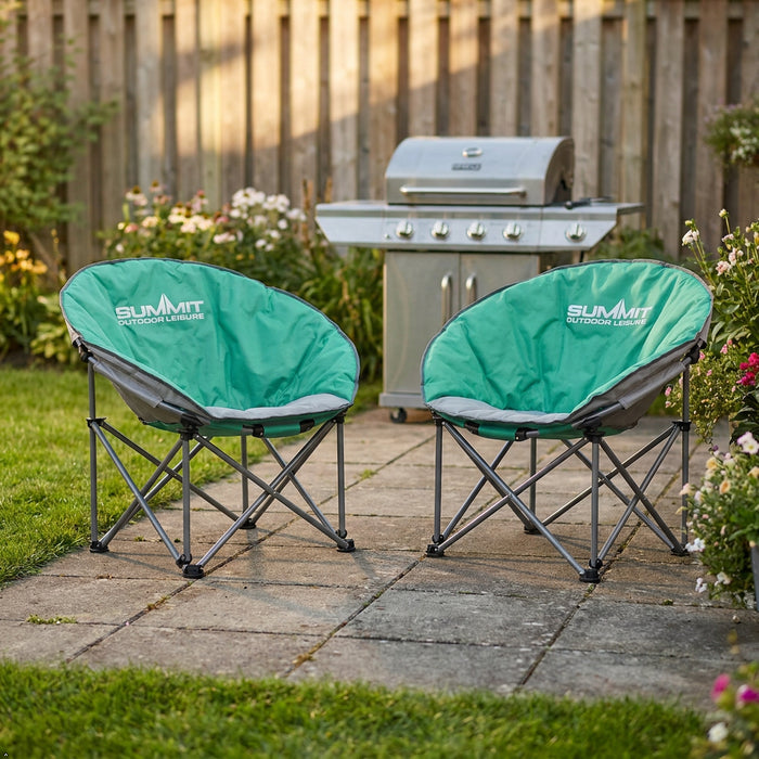 Folding Eclipse Camping Chair | Carry Bag | 2 Set | Blue