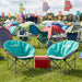Folding Eclipse Camping Chair | Cup Holder | Carry Bag | 2 Set | Blue