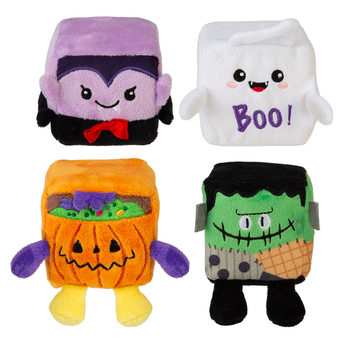 Halloween Squishy Cube Vampire-Pumpkin-Ghost-Frankenstein 4 Pack