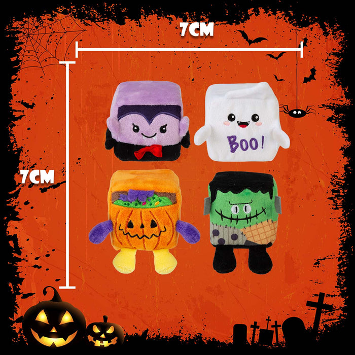 Halloween Squishy Cube Vampire-Pumpkin-Ghost-Frankenstein 4 Pack
