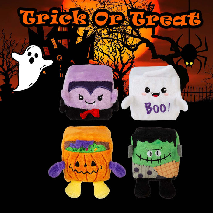 Halloween Squishy Cube Vampire-Pumpkin-Ghost-Frankenstein 4 Pack