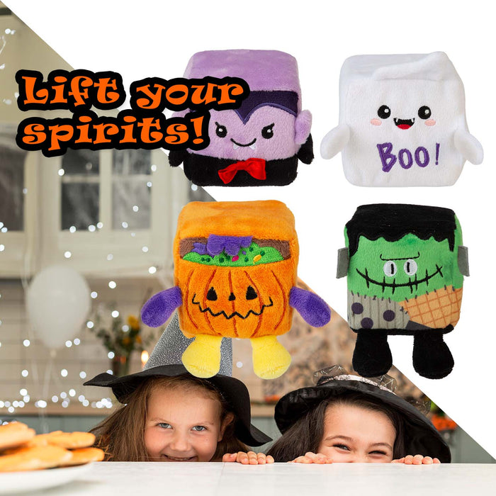 Halloween Squishy Cube Vampire-Pumpkin-Ghost-Frankenstein 4 Pack