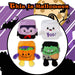Halloween Squishy Cube Vampire-Pumpkin-Ghost-Frankenstein 4 Pack