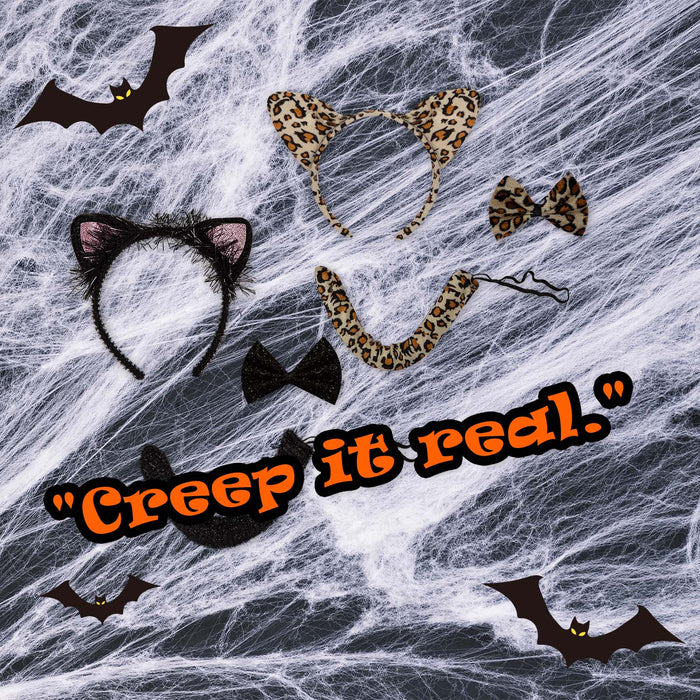 Halloween Cat Dress Up Set Black Cat-Spotty Leopard | 2 Pack