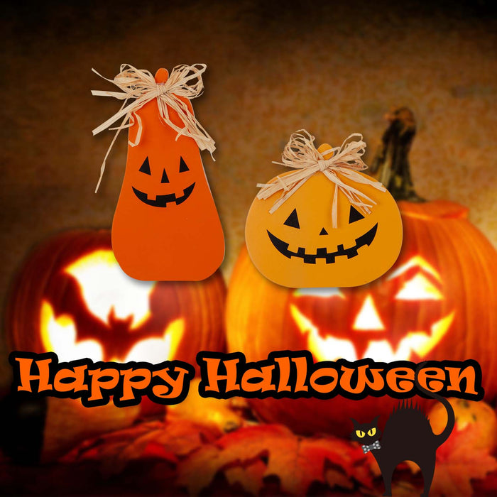 Halloween Pumpkin Table Decorations Round-Tall | 2 Pack