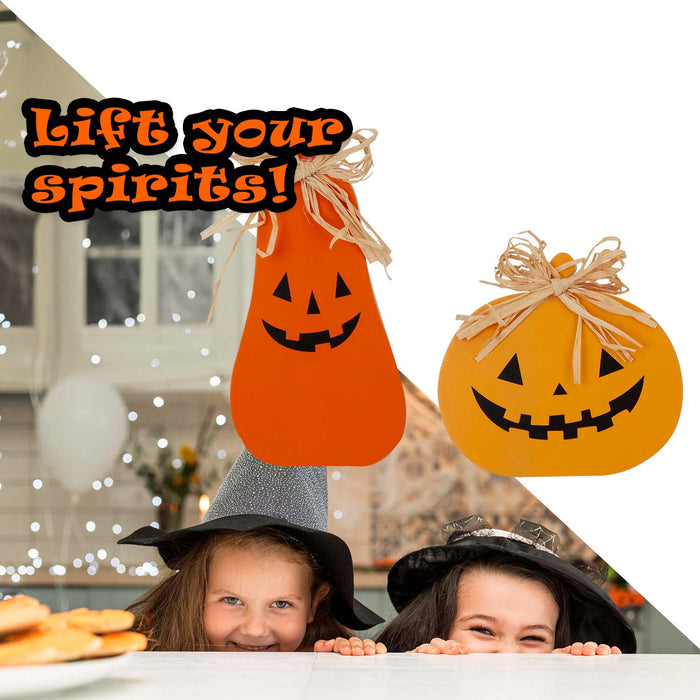Halloween Pumpkin Table Decorations Round-Tall | 2 Pack
