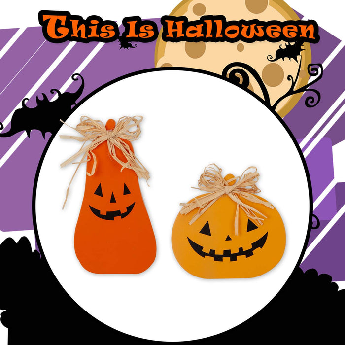 Halloween Pumpkin Table Decorations Round-Tall | 2 Pack