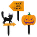 Halloween Outdoor Stake Signs Cat-Pumpkin-Trick Or Treat 3 Pack