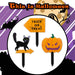 Halloween Outdoor Stake Signs Cat-Pumpkin-Trick Or Treat 3 Pack