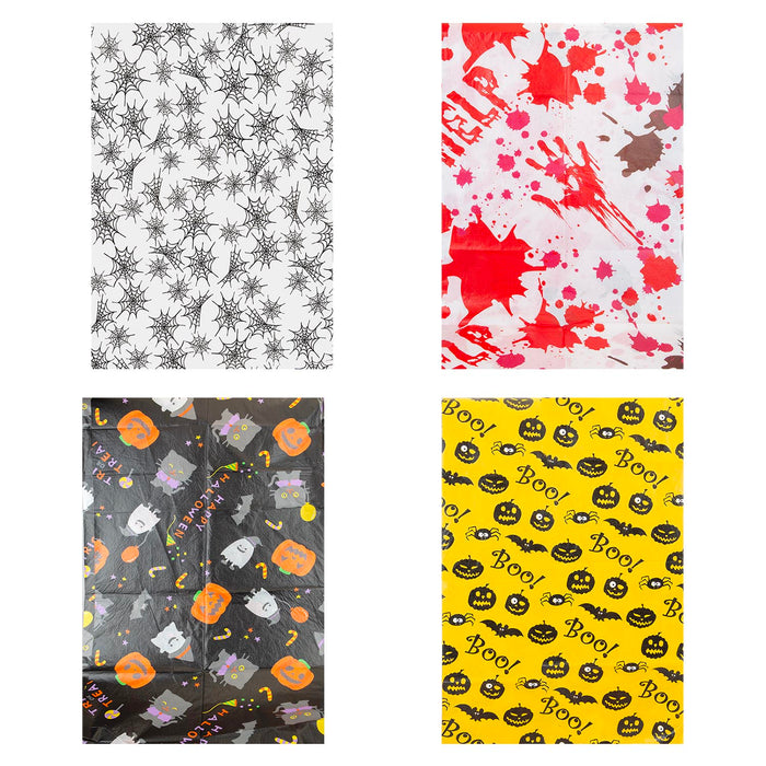 Halloween Tablecloth Web-Blood-Pumpkin Ghost-Pumpkin Bat | 4 Pack