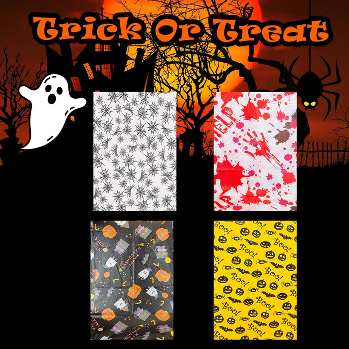 Halloween Tablecloth Web-Blood-Pumpkin Ghost-Pumpkin Bat | 4 Pack