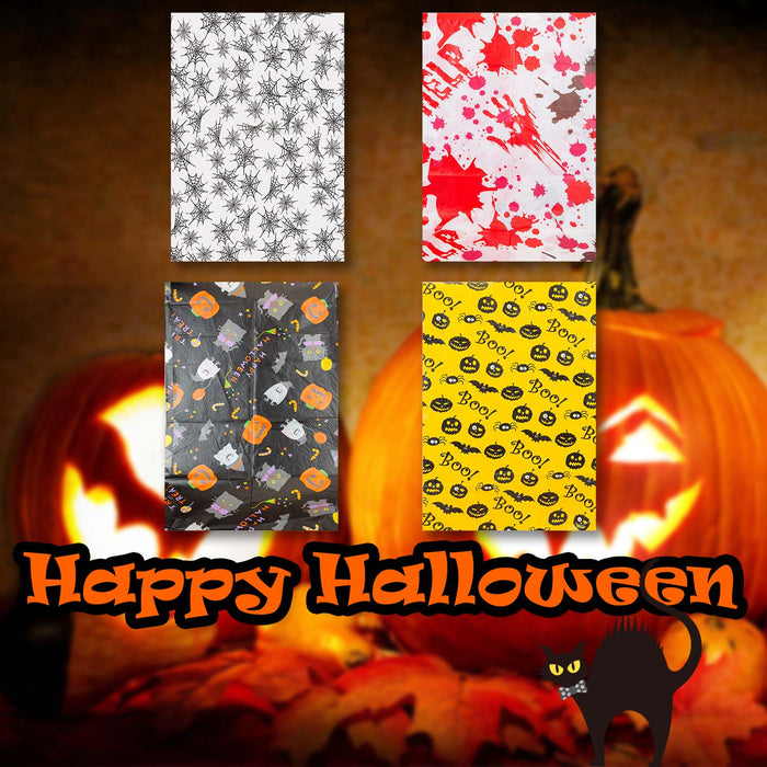 Halloween Tablecloth Web-Blood-Pumpkin Ghost-Pumpkin Bat | 4 Pack