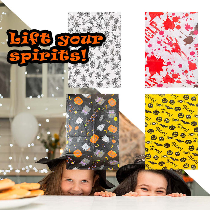 Halloween Tablecloth Web-Blood-Pumpkin Ghost-Pumpkin Bat | 4 Pack
