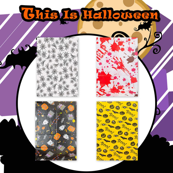 Halloween Tablecloth Web-Blood-Pumpkin Ghost-Pumpkin Bat | 4 Pack