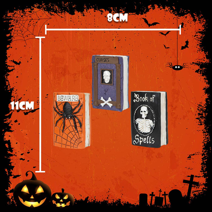 Halloween Book Decoration | Accessories | Orange-Purple-Black | 3 Pack