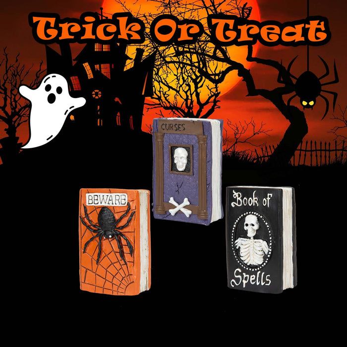 Halloween Book Decoration | Accessories | Orange-Purple-Black | 3 Pack