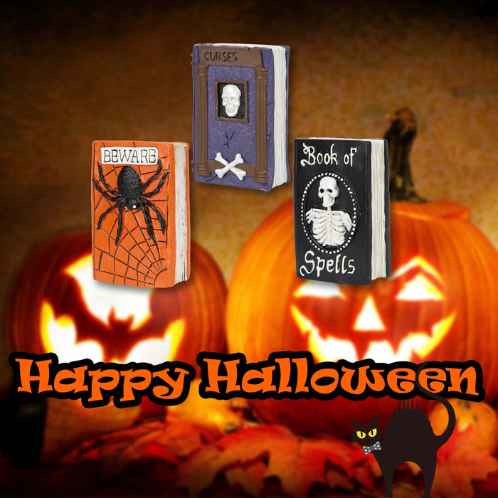 Halloween Book Decoration | Accessories | Orange-Purple-Black | 3 Pack