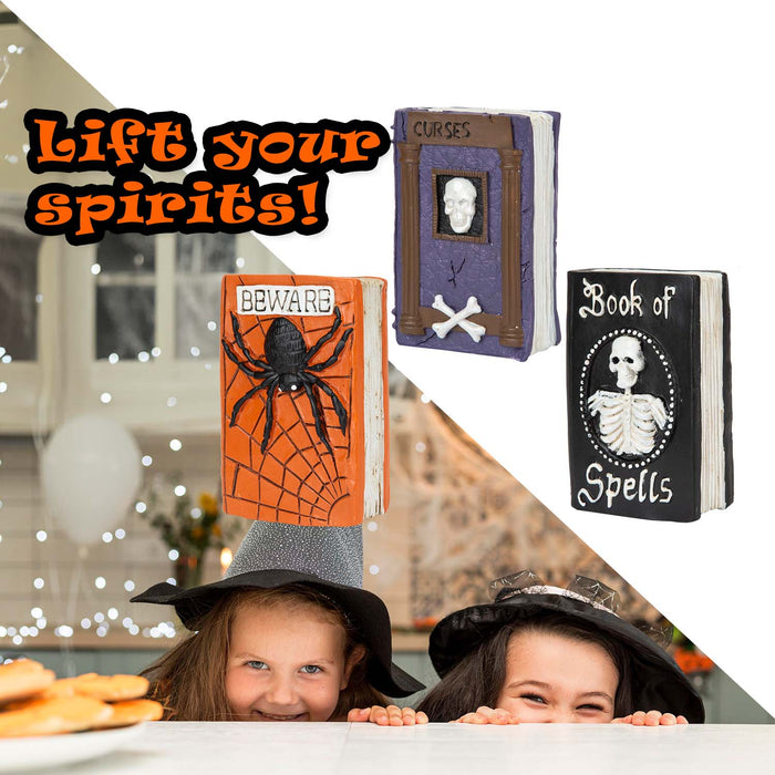 Halloween Book Decoration | Accessories | Orange-Purple-Black | 3 Pack