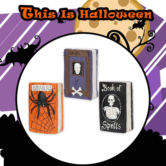 Halloween Book Decoration | Accessories | Orange-Purple-Black | 3 Pack