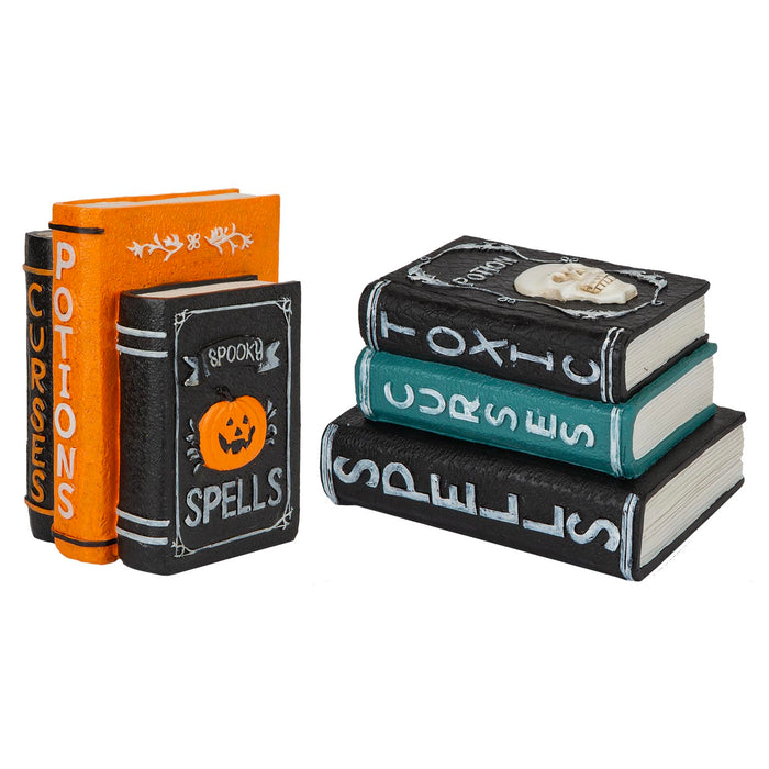 Halloween Books Stack | Party Decoration | Pumpkin-Skull | 2 Pack