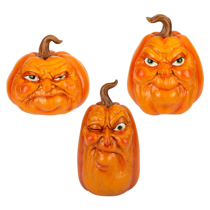 Halloween Grumpkins Decorations Grumpy Pumpkins | 3 Pack