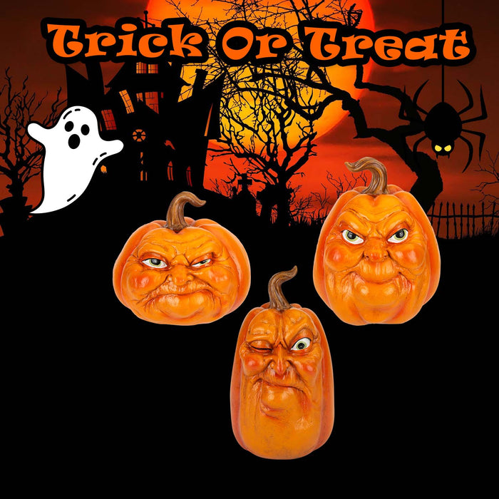 Halloween Grumpkins Decorations Grumpy Pumpkins | 3 Pack