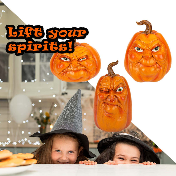 Halloween Grumpkins Decorations Grumpy Pumpkins | 3 Pack