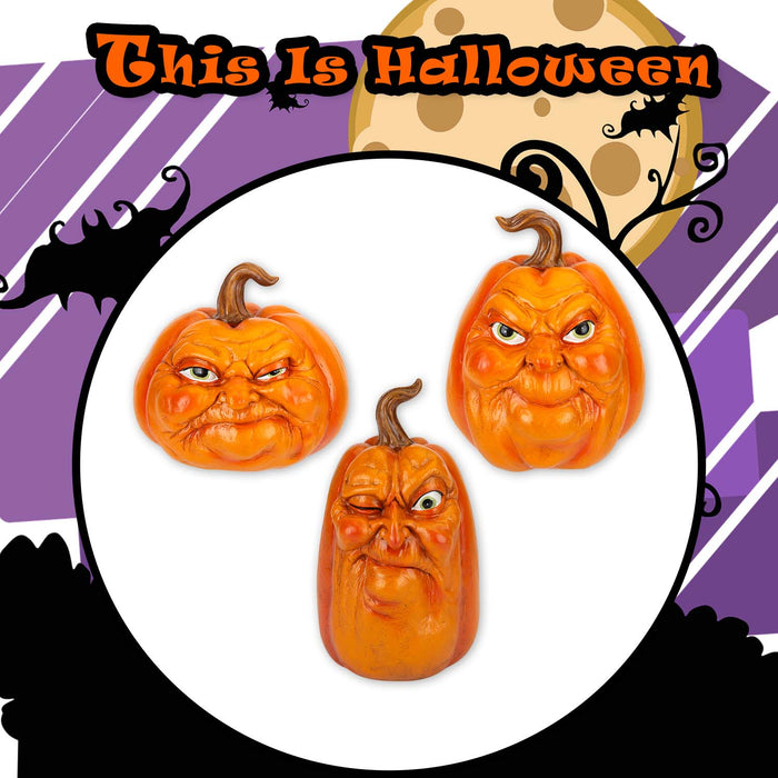 Halloween Grumpkins Decorations Grumpy Pumpkins | 3 Pack